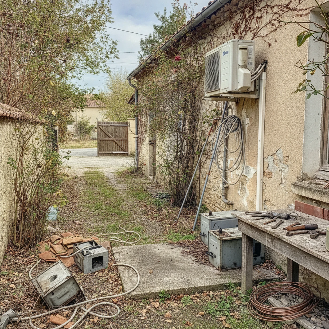 Unité intérieure encrassée avant entretien dans une maison route d'Orange à Sarrians